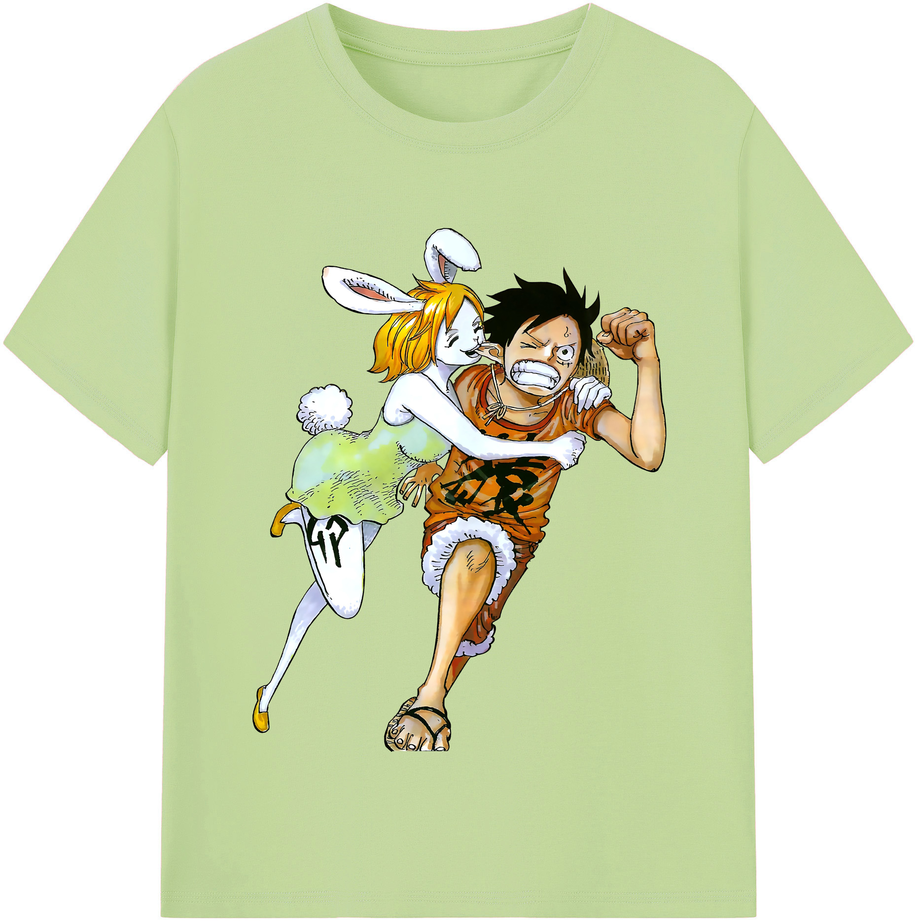 ワンピース モンキー・D・ルフィ ONE PIECE Monkey D. Luffy 綿100％半袖Tシャツ（フロントプリント）